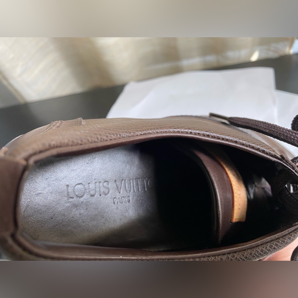 Louis Vuitton Brown Leather Men's Shoes LV sneakers - Picture 9 of 16